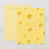 Hübsch Gelber Schweizer Käse Personalisiert Käseso Mitteilungskarte (Vorne/Hinten)