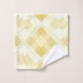 Hübsch-gelbes geometrisches Diamantmuster Badhandtuch Set (Waschlappen)