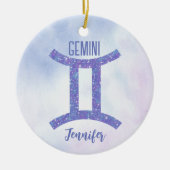 Hübsch Gemini Astrologie Signieren Personalisiert  Keramik Ornament (Vorne)