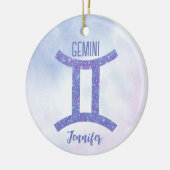 Hübsch Gemini Astrologie Signieren Personalisiert  Keramik Ornament (Links)