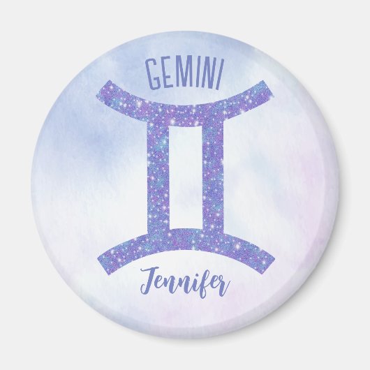 Hübsch Gemini Astrologie Signieren Personalisiert Magnet (Vorne)