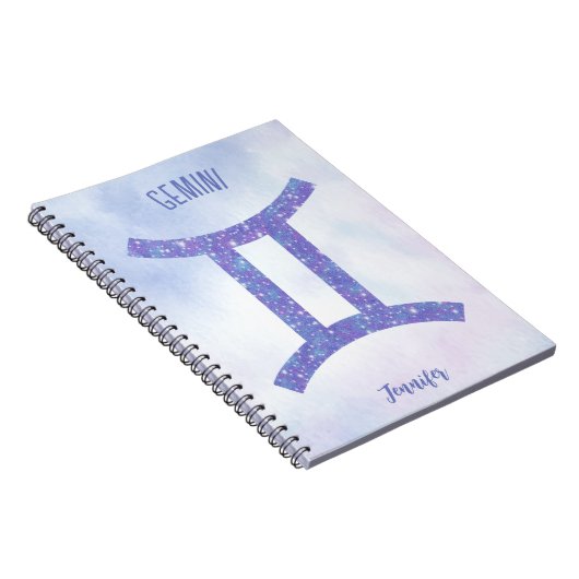 Hübsch Gemini Astrologie Signieren Personalisiert  Notizblock (Rechte Seite)