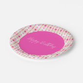 Hübsch Gemustertes Rosa Pappteller (Schrägansicht)