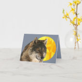 Hübsch Geometrische Wolf Art Grußkarte Karte (Gelbe Blume)