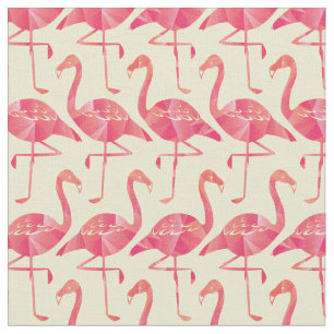Hübsch geometrisches rosa Flamingos-Muster Stoff