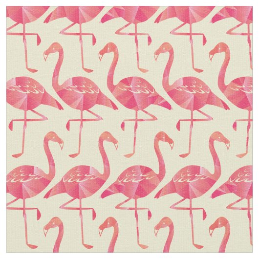 Hübsch geometrisches rosa Flamingos-Muster Stoff (Nahaufnahme)