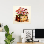 Hübsch gepflanzte Aster-Blume Poster (Heimbüro)