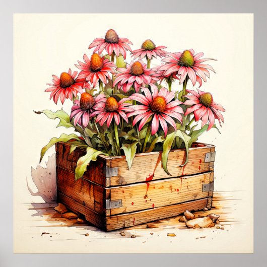 Hübsch gepflanzte Aster-Blume Poster (Vorne)