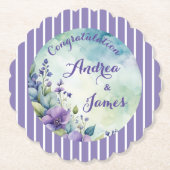 Hübsch gestreift Lavendel und Floral Untersetzer (Vorderseite)