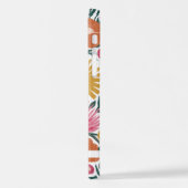 Hübsch gestrichen Florals Magenta Orange Name iPhone Hülle (Linke Seite)