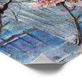 Hübsch gestrichene Blauvögel und Blume Imitate Poster (Ecke)