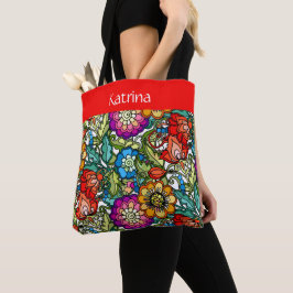 Hübsch gestrichene Blume, personalisiert Tasche