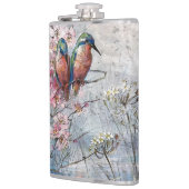 Hübsch gestrichene Kingfisher und Blume Flachmann (Links)