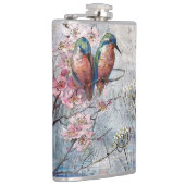 Hübsch gestrichene Kingfisher und Blume Flachmann (Rechts)