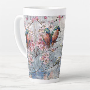 Hübsch gestrichene Kingfisher und Blume Milchtasse