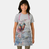 Hübsch gestrichene Kingfisher und Blume Schürze (Insitu)