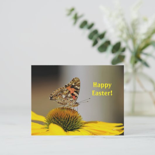 Hübsch gestrichene Lady Butterfly Flora Foto Oster Postkarte (Stehend Vorderseite)