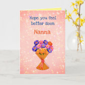 Hübsch Get Well bald Nanna Gruß Karte (Gelbe Blume)