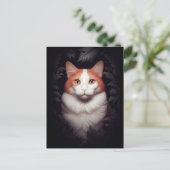 Hübsch Ginger Cat Unter den Blätter Postkarte (Stehend Vorderseite)