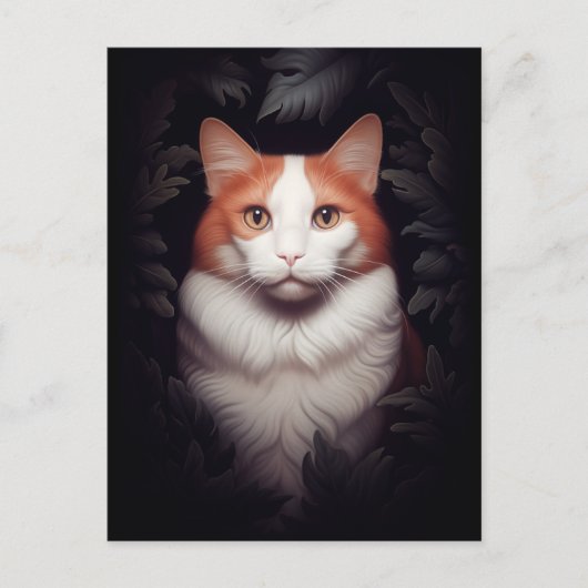 Hübsch Ginger Cat Unter den Blätter Postkarte (Vorderseite)