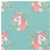 Hübsch Ginger Floral Unicorn Muster Stoff (Nahaufnahme)