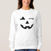 Hübsch Girl Kürbislaterne Pumpkin Face Halloween Sweatshirt (Vorderseite)