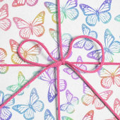 Hübsch Girl Pastel Butterfly Muster Iridescent Geschenkpapier