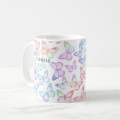 Hübsch Girl Pastel Butterfly Muster Iridescent Kaffeetasse (Vorderseite Links)