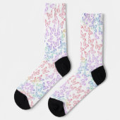 Hübsch Girl Pastel Butterfly Muster Iridescent Socken (Linkes Detail)