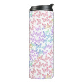 Hübsch Girl Pastel Butterfly Muster Iridescent Thermosbecher (Nach links gedreht)