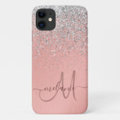 Hübsch Girl Rose Gold Silver Glitzer Funkelnd Case-Mate iPhone Hülle (Rückseite)