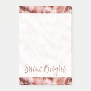 Hübsch Girl Rose Gold Zebra Glitzer Shine Bright Post-it Klebezettel