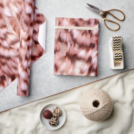 Hübsch Girl Rose Gold Zebra Glitzy Geschenkpapier (Kunsthandwerk)