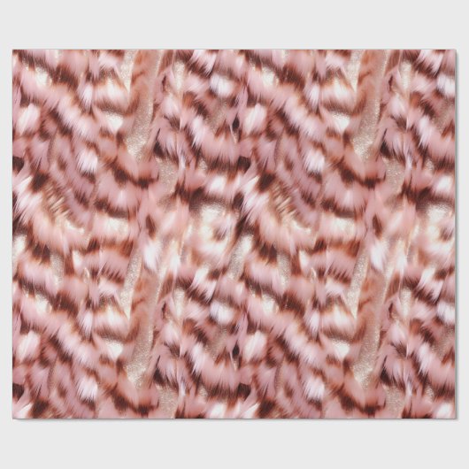 Hübsch Girl Rose Gold Zebra Glitzy Geschenkpapier (Flach)