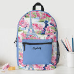 Hübsch Girls Eiffel Tower Blumenschule Bedruckter Rucksack<br><div class="desc">Ein stilvoller und schicker Pariser Franzosen thematisierte Mädchen's School Rucksack. Also Spaß für die Rückkehr zur Schule.</div>