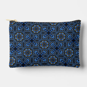 Hübsch Girly Blue & Gold Dot Art Mandala Muster Zubehörtasche