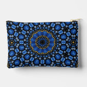 Hübsch Girly Blue & Gold Dot Art Mandala Muster Zubehörtasche (Rückseite)