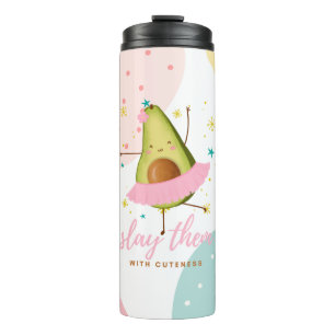 Hübsch Girly Kawaii Avocado Ballerina Slay ihnen Thermosbecher