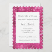 Hübsch Girly Pink Abstrakt 16. Geburtstag Einladung (Vorderseite)