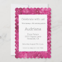 Hübsch Girly Pink Abstrakt 16. Geburtstag Einladung