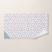 Hübsch Girly Pink Blue Niedlich Blume Monogram Badhandtuch Set (Handtuch)