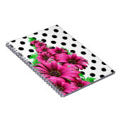 Hübsch Girly Pink Blume Polka Dot Notizblock (Rechte Seite)