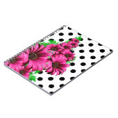 Hübsch Girly Pink Blume Polka Dot Notizblock (Linke Seite)