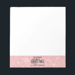 Hübsch Girly Pink Glitzer Artist Notizblock<br><div class="desc">Dieses niedliche,  rosa Glitzer Personal Notizblock hat ein schwarzes Typografie-Design auf einem schönen rosa Glitzer Hintergrund. Passen Sie die Schreibwaren mit dem Namen Ihrer Wahl an. So viel Spaß für ein Mädchenbüro. Passende Büroausstattung vorhanden. Entworfen für Sie von BlackBerry Boulevard.</div>
