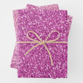 Hübsch Girly Pink Glitzer Sparkle Geschenkpapier Set (Beispiel)