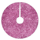 Hübsch Girly Pink Glitzy Glitzer Sparkle Polyester Weihnachtsbaumdecke (Vorderseite)
