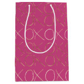 Hübsch Girly Pink Gold Glam XOXO Mittlere Geschenktüte (Vorderseite)