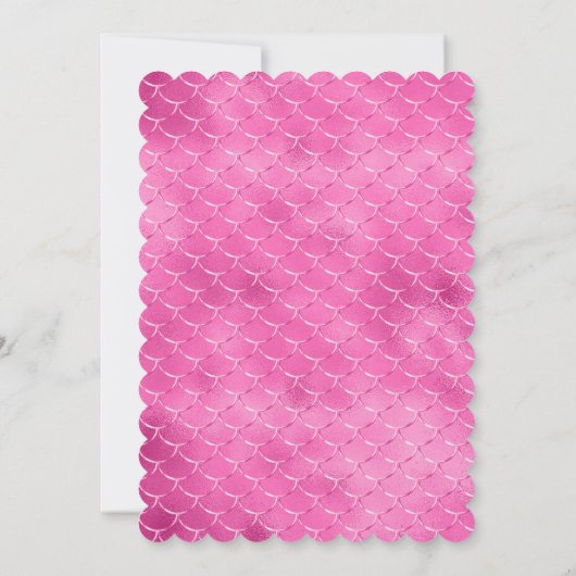 Hübsch Girly Pink Mermaid Einladung (Rückseite)