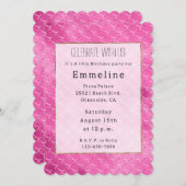 Hübsch Girly Pink Mermaid Einladung (Vorne/Hinten)