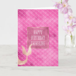 Hübsch Girly Pink Mermaid Karte